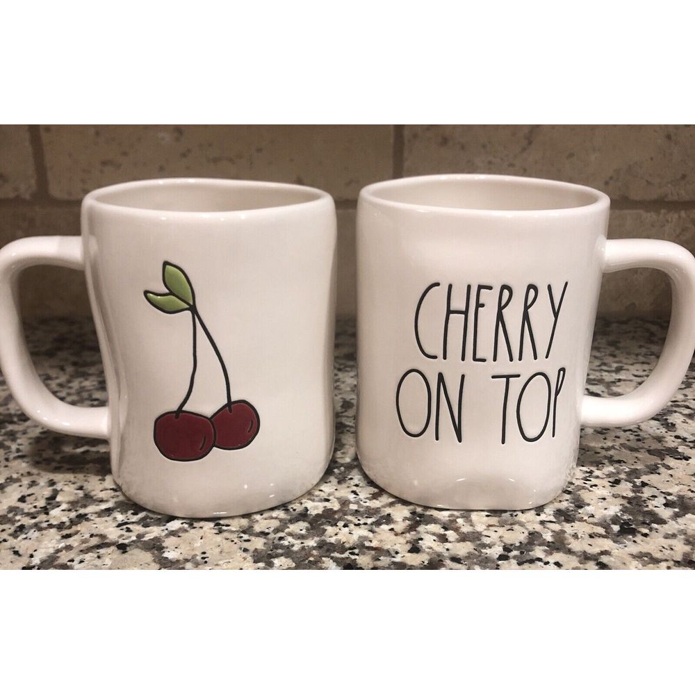 NEW Rae Dunn by Magenta Double sided Mug CHERRY ON TOP
